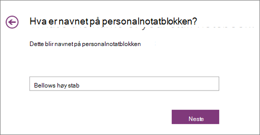 Velg et navn for personalenotatblokken