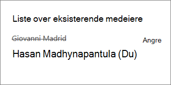 Fjern medeier fra personalnotatblokken