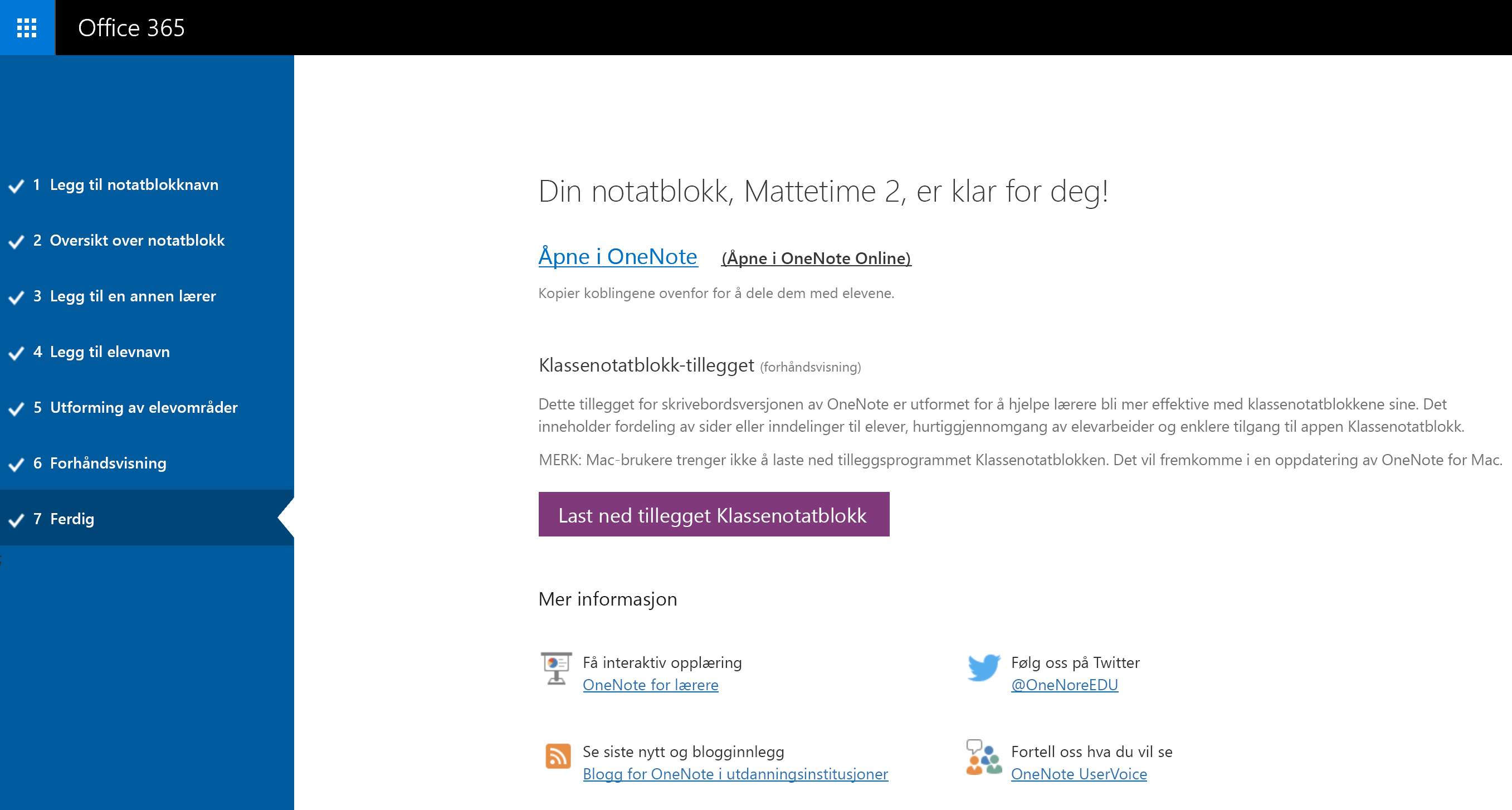 kobling til notatblokk