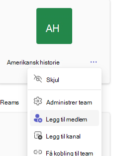 Skjermbilde av Legg til medlem.