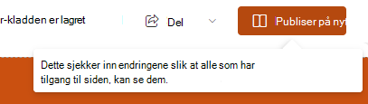Skjermbilde av publiser på nytt.