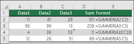 Excel viser en feilmelding når en formel ikke samsvarer med mønsteret til nærliggende formler