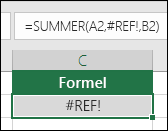 Excel viser #REF!-feilen når en cellereferanse ikke er gyldig