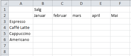 Eksempelregneark
