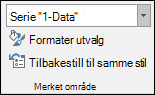 Velg et Serie-alternativ i Diagramalternativer > Formater > merket område