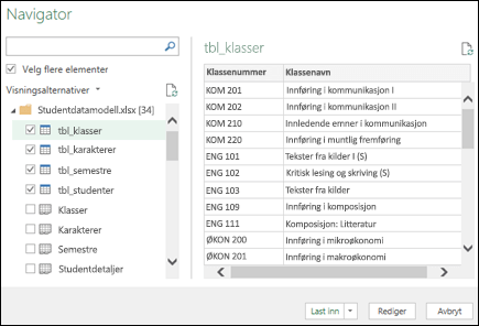 Få & transformeringsnavigasjon (Power Query)