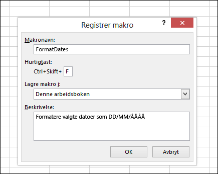 Registrer makroer