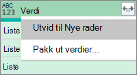 Utvide en JSON-liste