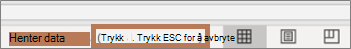 Melding som vises når du oppdaterer og kommandoer som skal brukes til å stoppe oppdateringen (ESC)