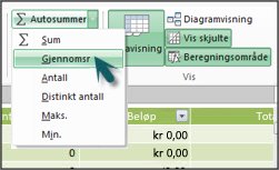 Autosummer i PowerPivot
