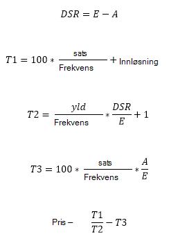 PRIS-formel når N <= 1