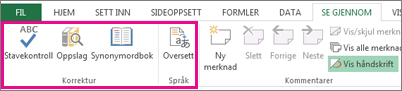 Alternativer for staving, synonymordbok og oversettelse
