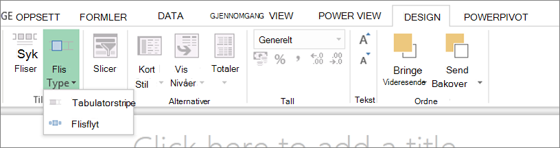 Etter-rullegardinliste for Power View-delark