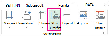 Angi utskriftsområde