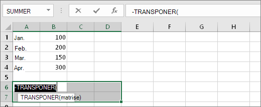 =TRANSPONER(