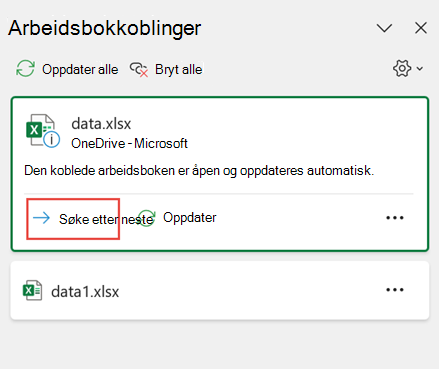 Søk etter neste arbeidsbok i Windows