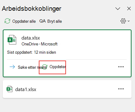 Windows oppdater spesifikk arbeidsbok