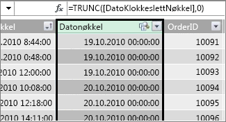 DateKey-kolonnen