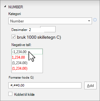 Format-tallalternativer for verdiaksen