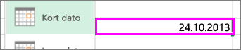 kort datoformat