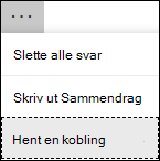 Få en sammendragskobling-alternativet i Microsoft Forms