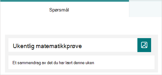Eksempel på tittel og beskrivelse for en spørrekonkurranse i Microsoft Forms