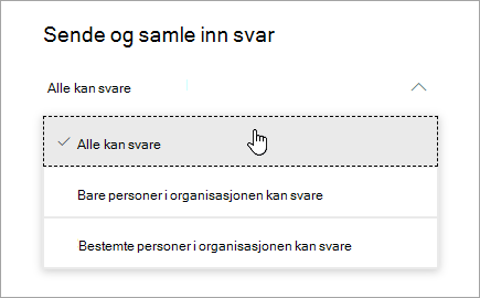 Delingsalternativer for Microsoft Forms