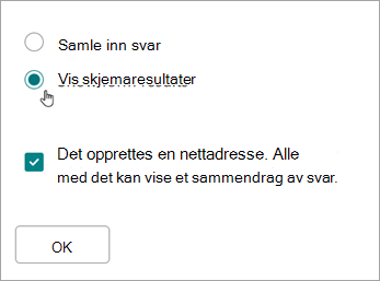 Velg Vis skjemaresultater