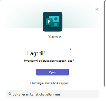 Velg et sted å bruke Forms-appen