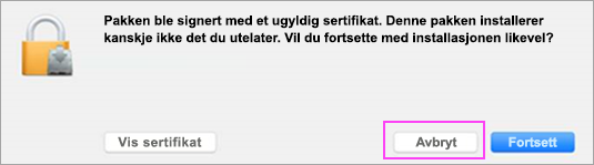 Klikk Avbryt.