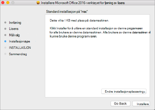 Klikk på Installer på verktøyet for å fjerne lisenser.