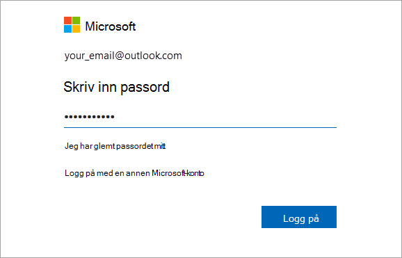 Skriv inn passordet