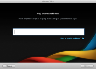 Siden med installasjonsproduktnøkkelen i Office for Mac