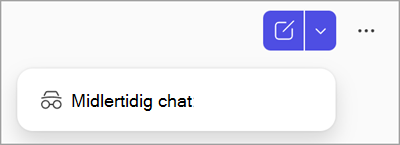 Skjermbilde av knappen for midlertidig chat i Copilot Chat