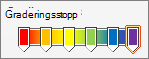 Regnbuegradering med seks graderingsstopp