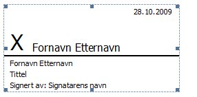 Eksempel på linje for digital signatur