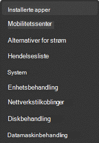 Installerte apper