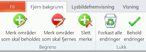 Fjern bakgrunn-fanen
