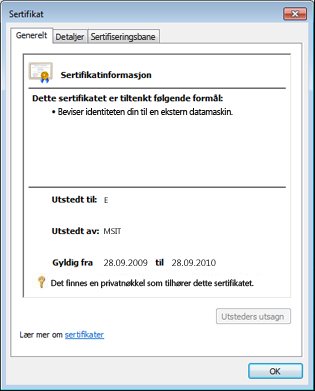 Dialogboksen Sertifikat