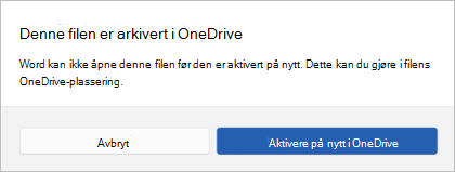 Ikon for filarkivert OneDrive-fil