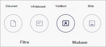Modusalternativer for skannede bilder i OneDrive for iOS