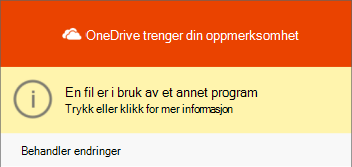 OneDrive-fil i bruk-dialogboksen