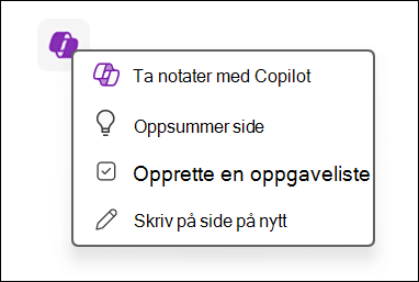 Få tilgang til Copilot-funksjonen på lerretet i OneNote