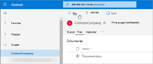 Viser Files under Grupper