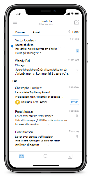 Viser en iPhone-skjerm uten Hjem-knappen.