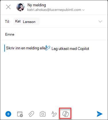 Boksen for å skrive en melding i iOS og Android