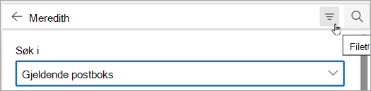 Bruk Filter til å vise avanserte søkefiltre
