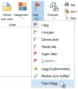 Fjern flagg-kommandoen på båndet