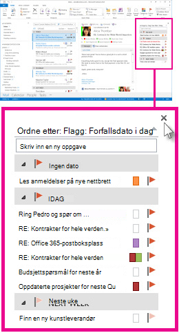 Festet oppgaveoversikt