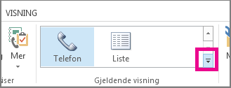 Gjeldende visning-gruppen i kategorien Hjem